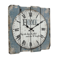 Stonebriar 15.7" Blue Analog Square Farmhouse Battery Operated Wall Clock EasyOptionXY LLC