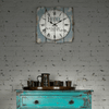 Stonebriar 15.7" Blue Analog Square Farmhouse Battery Operated Wall Clock EasyOptionXY LLC