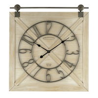 Sterling & Noble 28" Indoor Rustic White Farmhouse Analog Wall Clock with Quartz Movement EasyOptionXY LLC