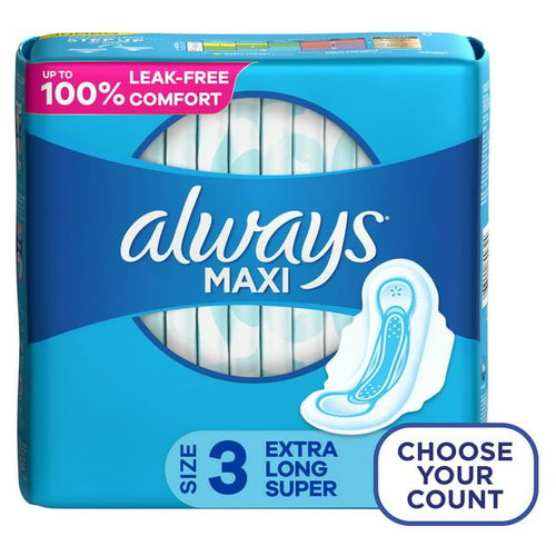 Always Maxi Daytime Pads with Wings Extra Long Super Unscented; 33 Ct Size 3 EasyOptionXY LLC