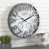 FirsTime & Co. Dark Silver Shiplap Outdoor Wall Clock, Farmhouse, Analog, 18 x 2.5 x 18 in EasyOptionXY LLC