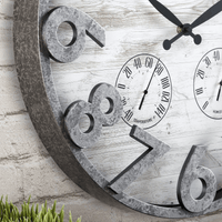 FirsTime & Co. Dark Silver Shiplap Outdoor Wall Clock, Farmhouse, Analog, 18 x 2.5 x 18 in EasyOptionXY LLC
