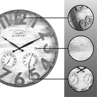FirsTime & Co. Dark Silver Shiplap Outdoor Wall Clock, Farmhouse, Analog, 18 x 2.5 x 18 in EasyOptionXY LLC