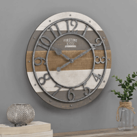 FirsTime & Co. Multicolor Shabby Pallet Wall Clock, Farmhouse, Analog, 16 x 2 x 16 in EasyOptionXY LLC