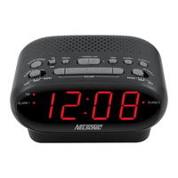 NELSONIC Digital AM/FM Alarm Clock Radio, Black with Red LED Display EasyOptionXY LLC