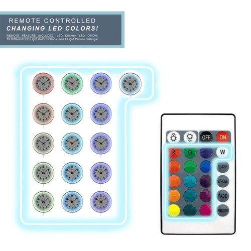 Sterling & Noble 11" Round Indoor Multi-Colored LED Wall Clock with Remote Control EasyOptionXY LLC