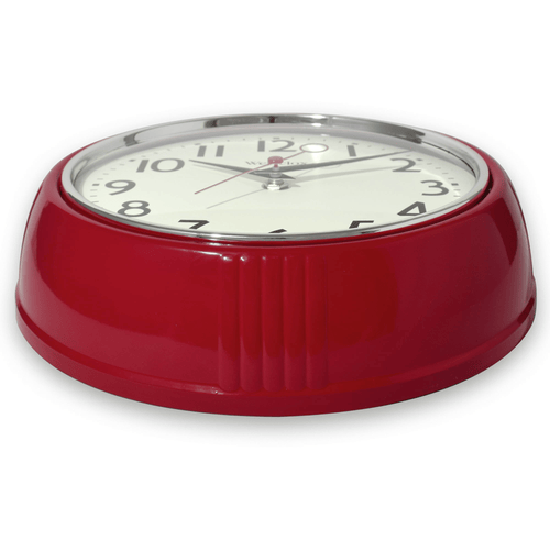 Westclox 9.5" Red Retro 1950s Convex Glass Lens Analog Quartz Accurate Wall Clock EasyOptionXY LLC