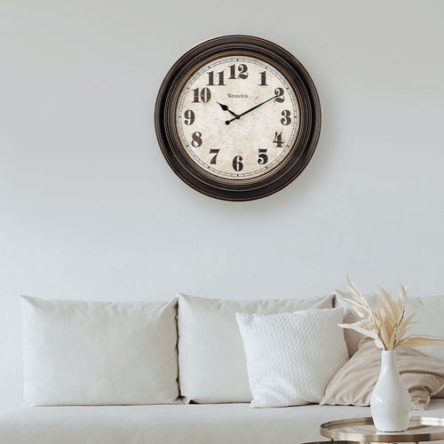 Westclox Brown and Bronze Round Oversized Classic Analog Quartz Accurate Wall Clock EasyOptionXY LLC