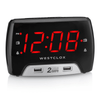 Westclox Large 1.4' Red LED Digital FM Clock Radio 2 USB Charging Port with Fast Charge EasyOptionXY LLC