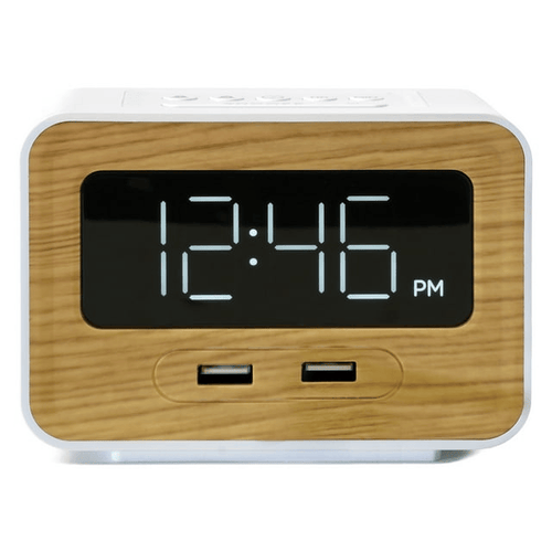Lumoday Dual USB Charging Station Digital Alarm Clock, White EasyOptionXY LLC