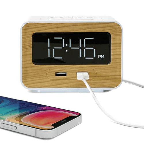 Lumoday Dual USB Charging Station Digital Alarm Clock, White EasyOptionXY LLC