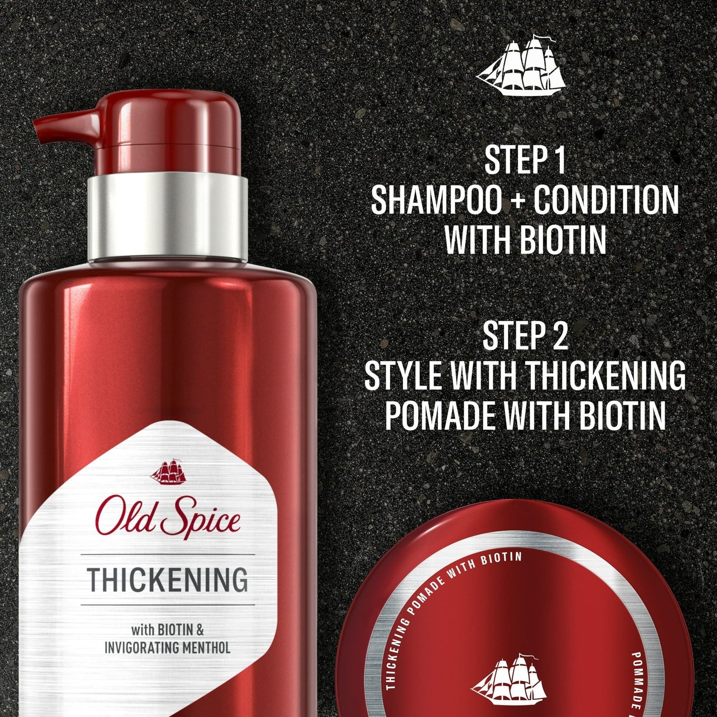 Old Spice Thickening 2in1 Shampoo & Conditioner with Biotin and Menthol, All Hair Types, 17.9 fl oz EasyOptionXY LLC