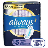 Always Ultra Thin Overnight Pads with Wings Extra Heavy Overnight Unscented; 46 Ct Size 5 EasyOptionXY LLC