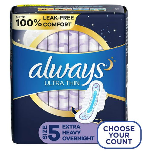 Always Ultra Thin Overnight Pads with Wings Extra Heavy Overnight Unscented; 46 Ct Size 5 EasyOptionXY LLC