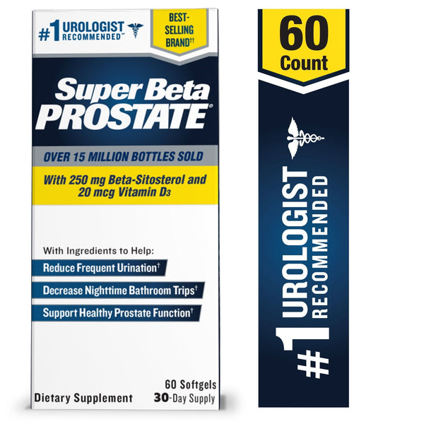 Super Beta Prostate ¨C Over 15 Million Bottles Sold ¨C Urologist Recommended Prostate Supplement for Men - Reduce Bathroom Trips Night, Promote Sleep & Bladder Emptying, Beta Sitosterol, 60 CT, Softgels EasyOptionXY LLC