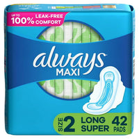 Always Maxi Daytime Pads with Wings Long Unscented; 42 Ct Size 2 EasyOptionXY LLC