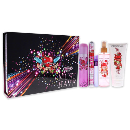 Cuba Must Have Heartbreaker by Cuba for Women - 5 Pc Gift Set 3.4oz EDP Spray, 1.17oz EDP Spray, 0.5oz EDP Spray, 6.7oz Body Spray, 6.7oz Body Splash EasyOptionXY LLC