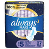 Always Maxi Pads Unscented with Wings Overnight Absorbency; Size 5 27 Ct EasyOptionXY LLC