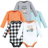 Hudson Baby Infant Boy Cotton Long-Sleeve Bodysuits, Pumpkin Truck 5-Pack, 3-6 Months EasyOptionXY LLC