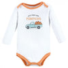 Hudson Baby Infant Boy Cotton Long-Sleeve Bodysuits, Pumpkin Truck 5-Pack, 3-6 Months EasyOptionXY LLC