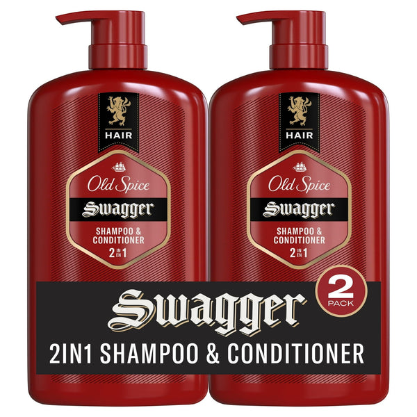 Old Spice Men's 2 in 1 Shampoo Conditioner, All Hair Types, Swagger, 29 fl oz, 2 Pack EasyOptionXY LLC