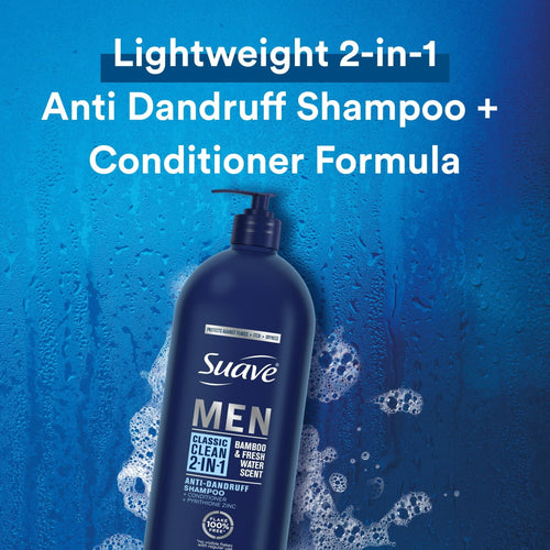 Suave Men Shampoo & Conditioner 2 in 1 Anti-Dandruff Shampoo and Conditioner with Pyrithione Zinc, 40 oz EasyOptionXY LLC