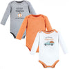 Hudson Baby Infant Boy Cotton Long-Sleeve Bodysuits, Pumpkin Truck 3-Pack, 0-3 Months EasyOptionXY LLC