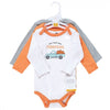 Hudson Baby Infant Boy Cotton Long-Sleeve Bodysuits, Pumpkin Truck 3-Pack, 0-3 Months EasyOptionXY LLC