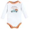 Hudson Baby Infant Boy Cotton Long-Sleeve Bodysuits, Pumpkin Truck 3-Pack, 0-3 Months EasyOptionXY LLC