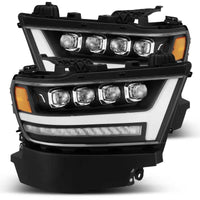 AlphaRex 19-20 Ram 1500HD NOVA LED Proj Headlight Plank Style Matte Blk w/Activ Light/Seq Signal/DRL OffRoadUSA.com