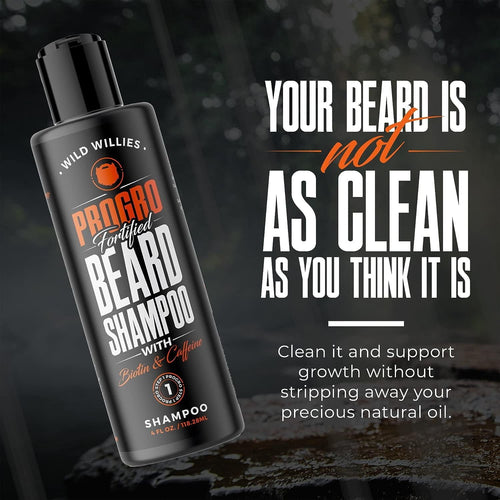 Wild Willies Progro Fortified Beard Wash Shampoo With Biotin and Caffeine, 4 Oz. EasyOptionXY LLC