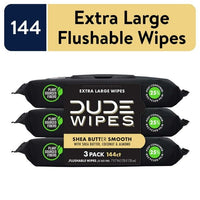 DUDE Wipes Flushable Wipes, XL Wet Wipes for at Home Use, Shea BUTTer Smooth, 144 Count EasyOptionXY LLC