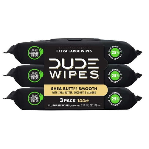 DUDE Wipes Flushable Wipes, XL Wet Wipes for at Home Use, Shea BUTTer Smooth, 144 Count EasyOptionXY LLC