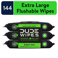 DUDE Wipes Flushable Wipes, XL Wet Wipes for at Home Use, Herbal Relief, 144 Count EasyOptionXY LLC
