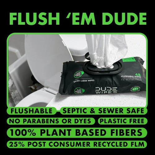 DUDE Wipes Flushable Wipes, XL Wet Wipes for at Home Use, Herbal Relief, 144 Count EasyOptionXY LLC