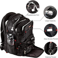 OPACK Extra Large RFID-Safe Travel Black Backpack Unisex TSA Friendly EasyOptionXY LLC