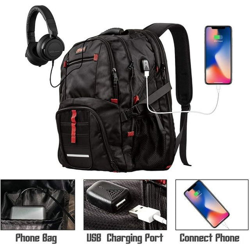 OPACK Extra Large RFID-Safe Travel Black Backpack Unisex TSA Friendly EasyOptionXY LLC