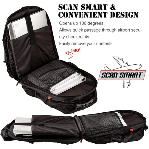 OPACK Extra Large RFID-Safe Travel Black Backpack Unisex TSA Friendly EasyOptionXY LLC