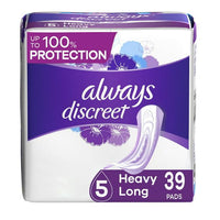 Always Discreet Incontinence Long Pads Heavy Absorbency 39 Ct EasyOptionXY LLC