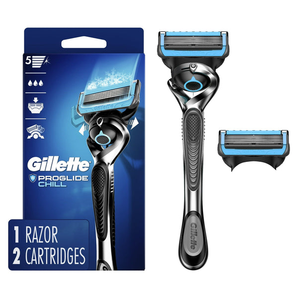 Gillette ProGlide Chill Men's Razor Handle + 2 Blade Refills EasyOptionXY LLC