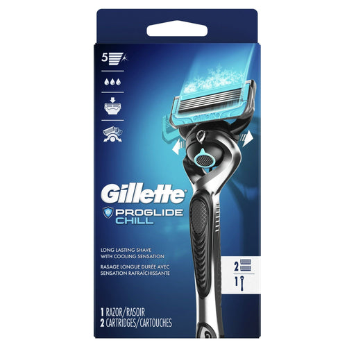 Gillette ProGlide Chill Men's Razor Handle + 2 Blade Refills EasyOptionXY LLC