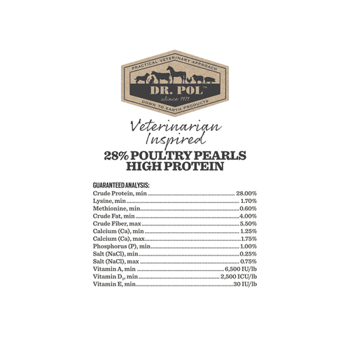 Dr. Pol High Protein 28% Poultry Pearls Gamebird Feed for Young Pheasants, Geese, Ducks, Turkeys, Laying Hens, Broilers and Other Large or Small Gamebirds, 30 lb. Bag EasyOptionXY LLC