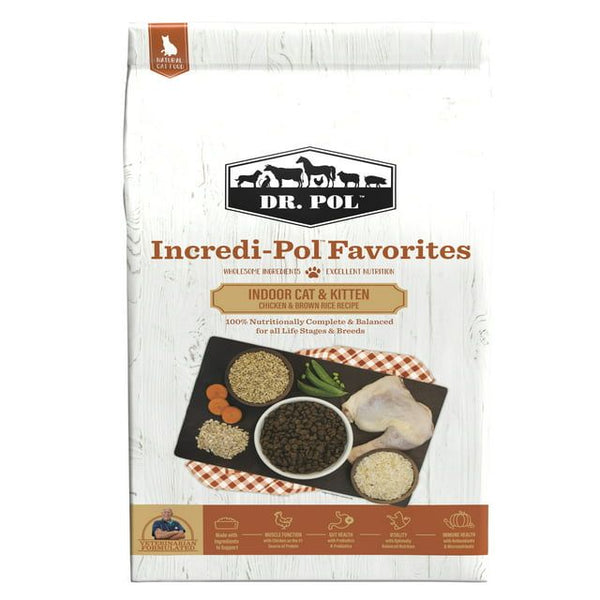 Dr. Pol Incredi-Pol Favorites Indoor Cat and Kitten Chicken and Brown Rice Recipe Cat Food - 18lb EasyOptionXY LLC