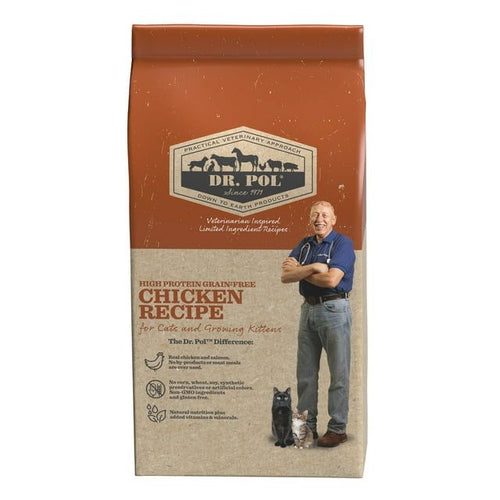 Dr. Pol High Protein Limited Ingredient Chicken Recipe Dry Cat Food for All Breeds, Ages and Sizes of Cats and Growing Kittens, 4 lb. Bag EasyOptionXY LLC