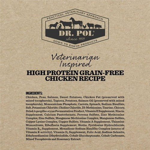 Dr. Pol High Protein Limited Ingredient Chicken Recipe Dry Cat Food for All Breeds, Ages and Sizes of Cats and Growing Kittens, 4 lb. Bag EasyOptionXY LLC