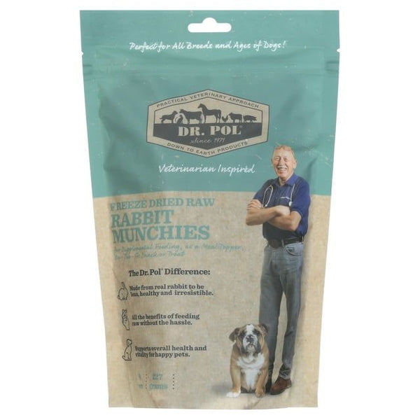 Dr. Pol Freeze Dried Munchies Rabbit Dog Treat and Meal Topper 8 Ounces EasyOptionXY LLC
