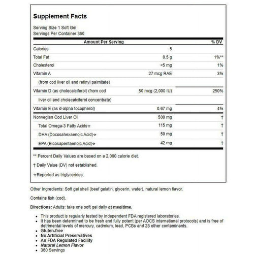 Carlson Labs - Solar D Gems Vitamin D3 2000 IU - 360 Softgels EasyOptionXY LLC