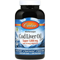 Carlson Super Wild Norwegian Cod Liver Oil Gems 1,000 mg 250 Sgels EasyOptionXY LLC