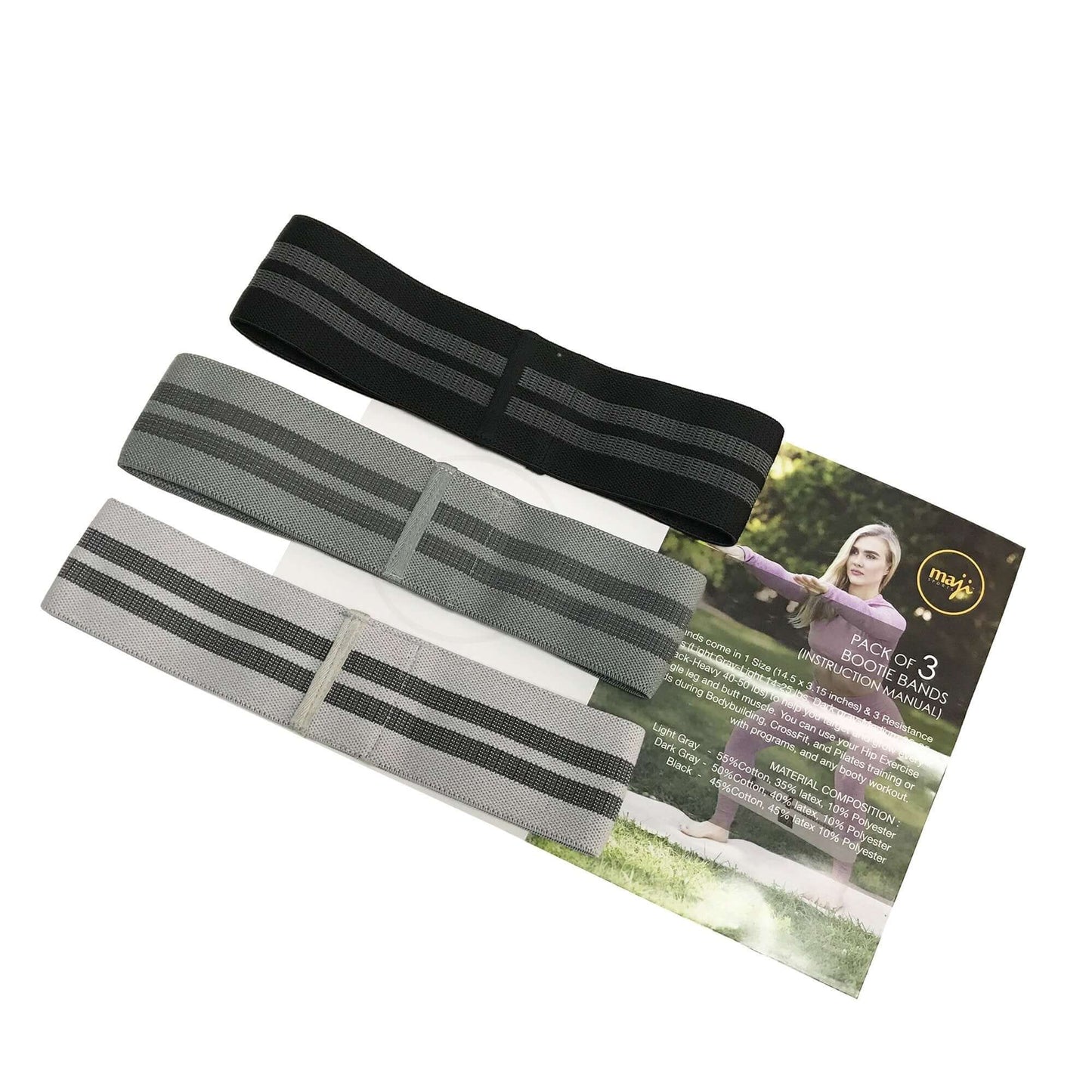 Pack of Three Booty Bands - One Size 3 Weights Jupiter Gear