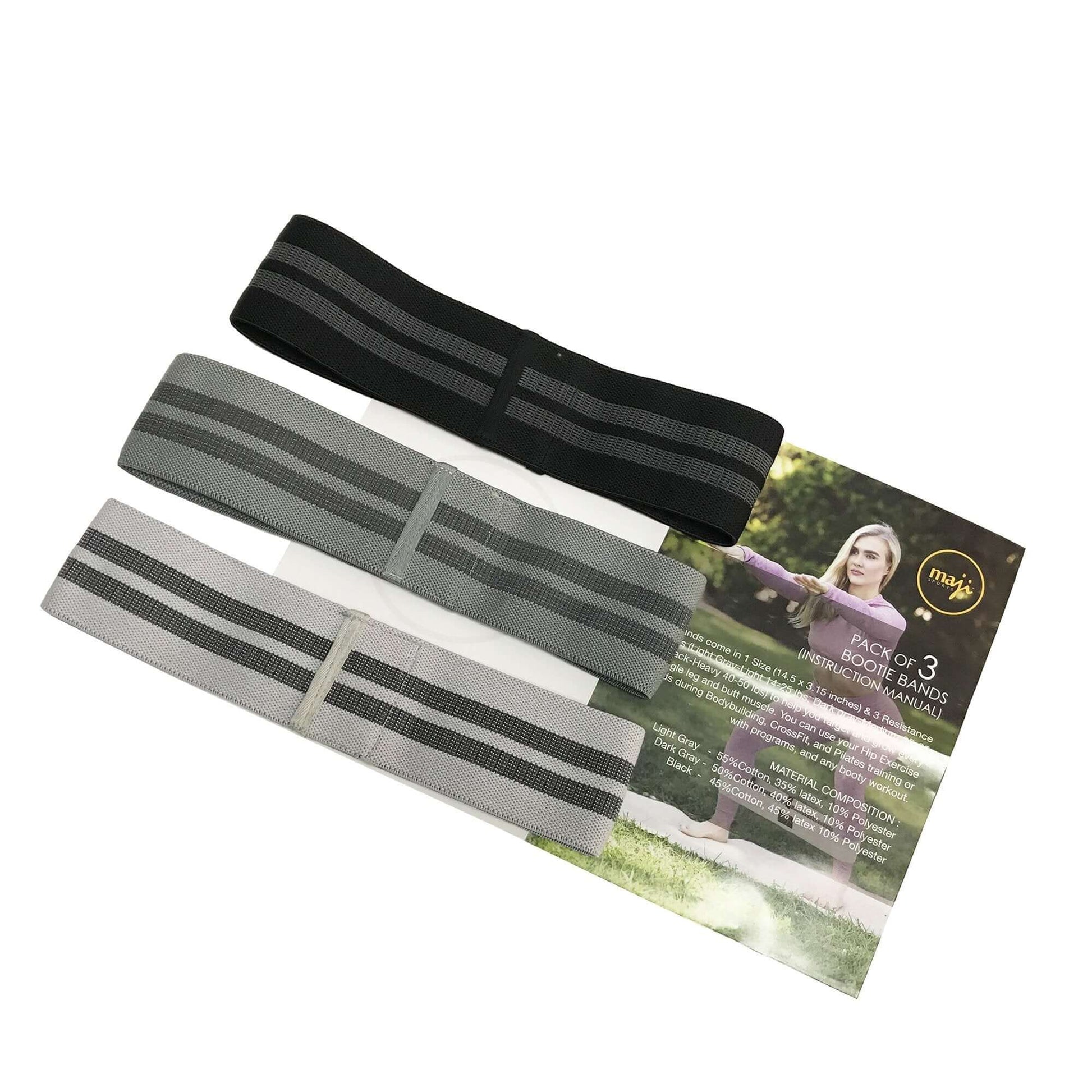 Pack of Three Booty Bands - One Size 3 Weights Jupiter Gear